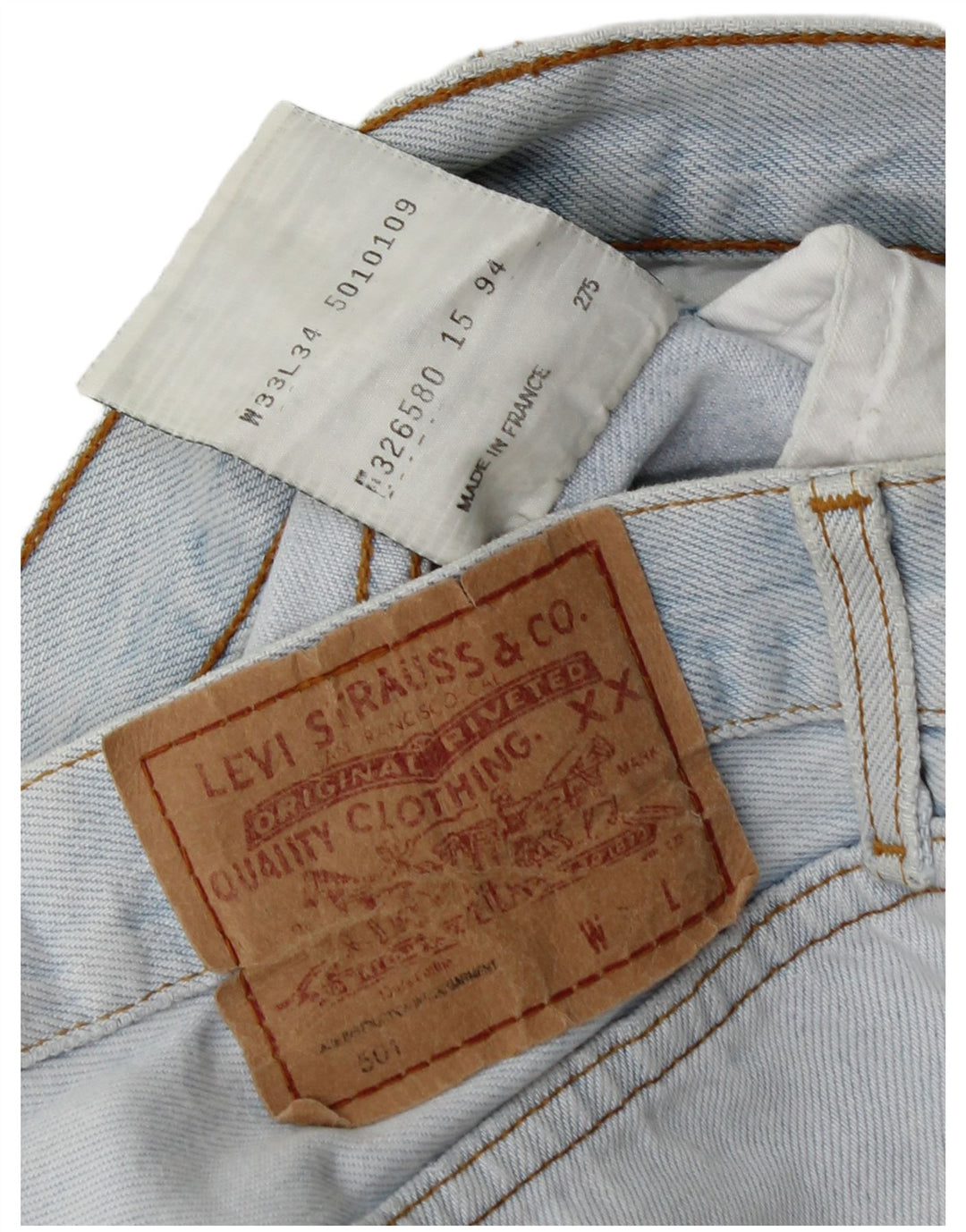 Levi's Hombre 501 Vaqueros Rectos W33 L30 Algodón Azul