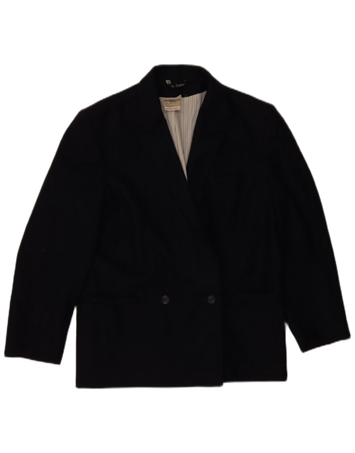LAURA ASHLEY Chaqueta tipo blazer con doble botonadura para mujer Reino Unido 40 Lana negra mediana