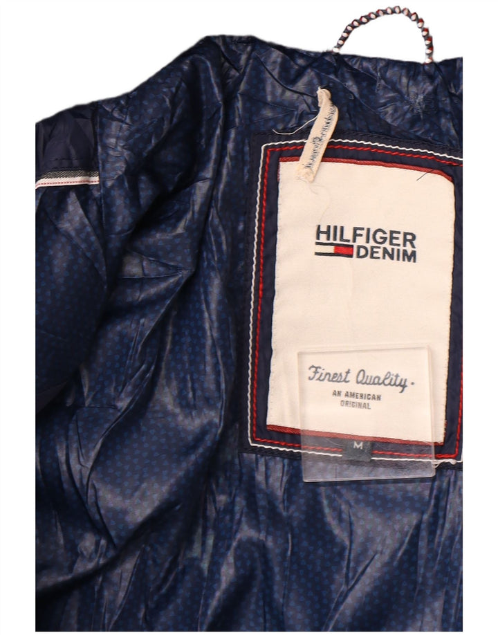 TOMMY HILFIGER Womens Hooded Padded Jacket UK 12 Medium Navy Blue