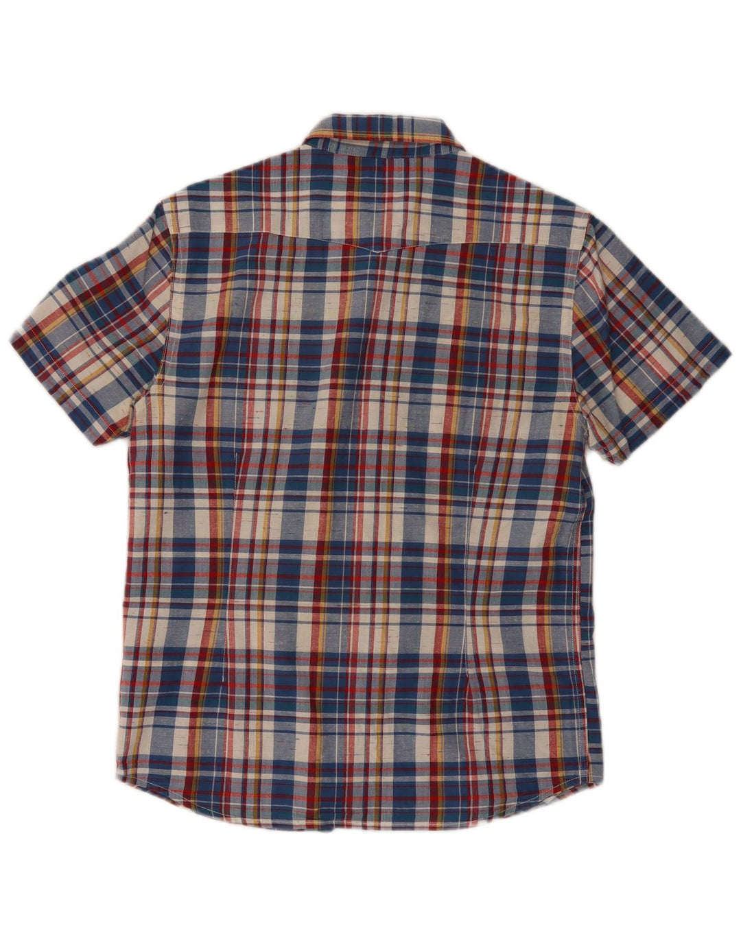 Camisa Lee De Manga Corta Slim Fit De Algodón A Cuadros Multicolor Mediano