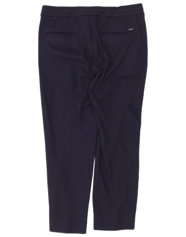 Massimo Dutti Pantalones Cortos Slim para Hombre EU 38 Small W30 L25 Lana Azul Marino