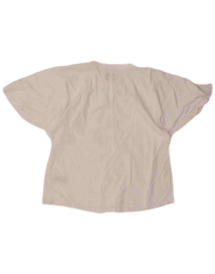 Marks & Spencer Blusa para Mujer Top UK 40 Mediano Lino Blanco