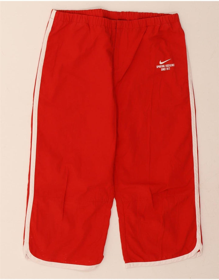 Nike Mujer Capri Chándal Pantalones UK 10/12 Medio Rojo Poliéster