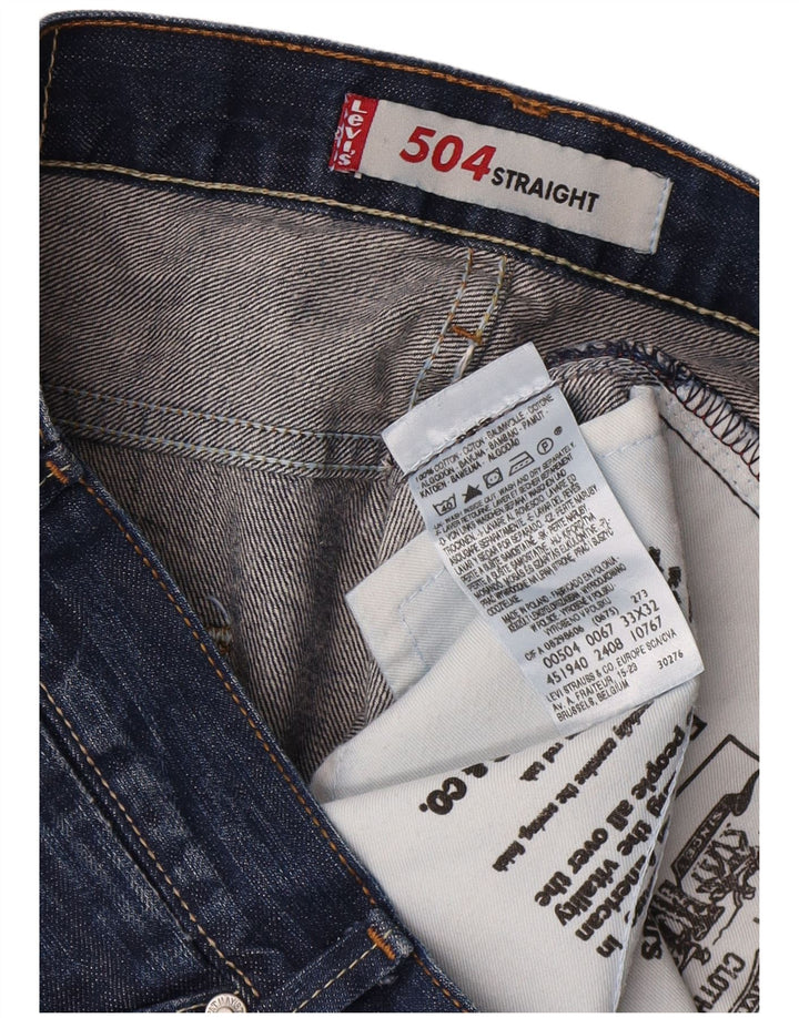 Levi's Vaqueros rectos 504 para hombre W33 L32 Algodón azul
