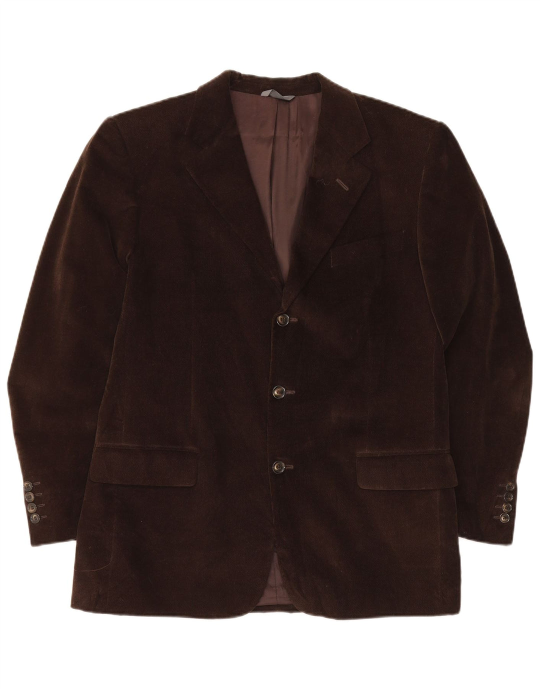Velluto Duca Visconti Chaqueta tipo blazer de 3 botones para hombre IT 50 Grande Algodón marrón