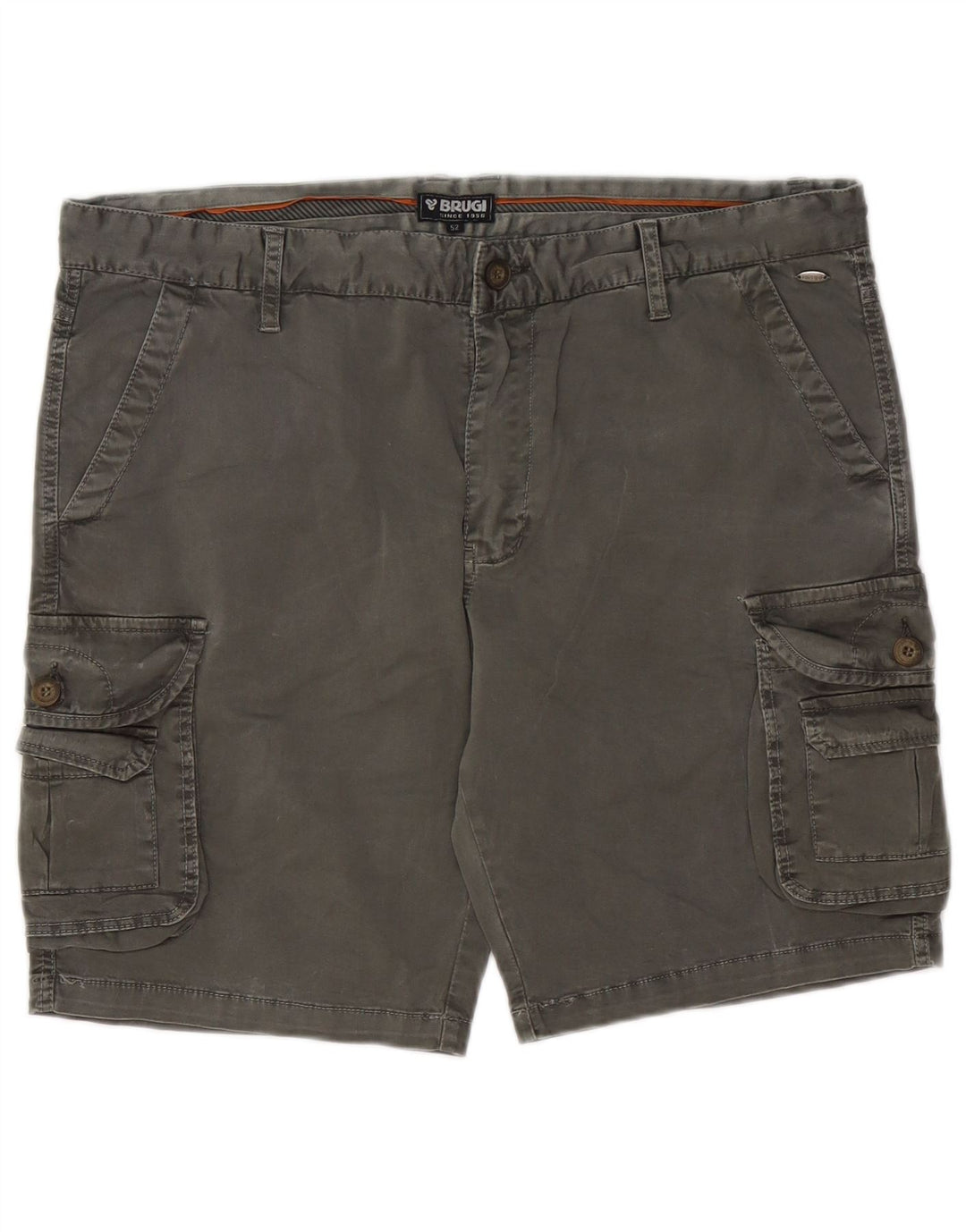 Brugi Pantalones cortos cargo para hombre IT 52 XL W32 Gris Algodón