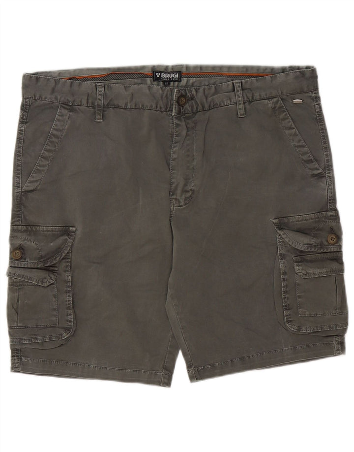 Brugi Pantalones cortos cargo para hombre IT 52 XL W32 Gris Algodón