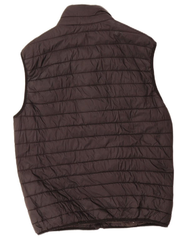 Zara Mens Chaleco Acolchado UK 36 Pequeño Poliéster Negro