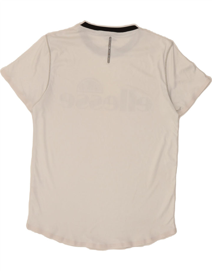ELLESSE Mens Graphic T-Shirt Top Small White Polyester Vintage Ellesse and Second-Hand Ellesse from Messina Hembry 