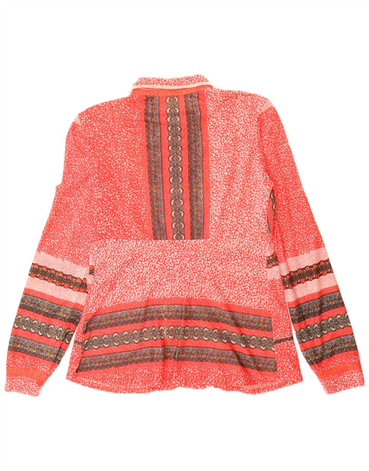 Vintage Mujer 2 Piezas Set UK 12 Poliamida Roja Mediana