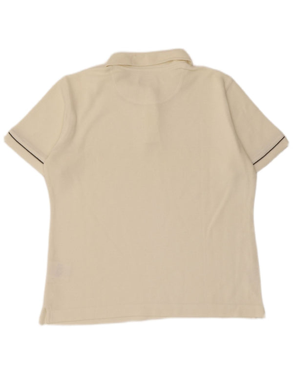 Lotto Polo para mujer UK 40 Medium Off White Algodón a rayas