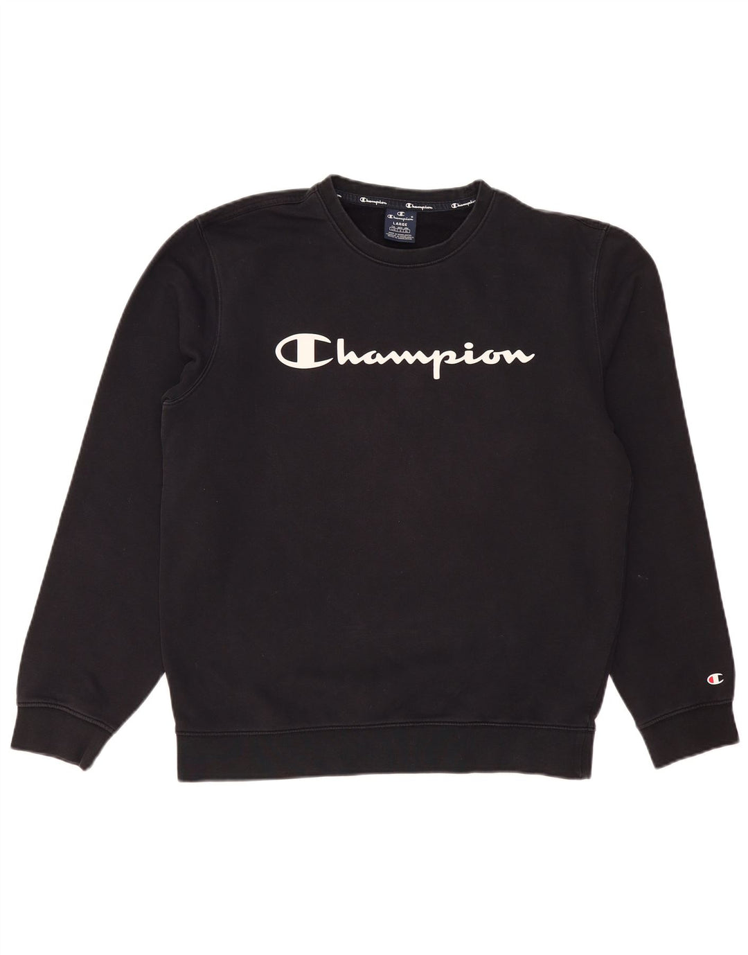 CHAMPION Sudadera gráfica para hombre Jumper Large Azul marino Algodón
