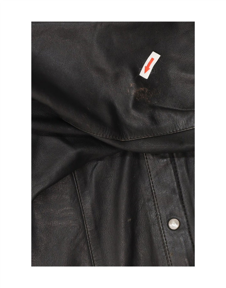 Vintage hombres chaqueta de cuero Reino Unido 38 medio negro