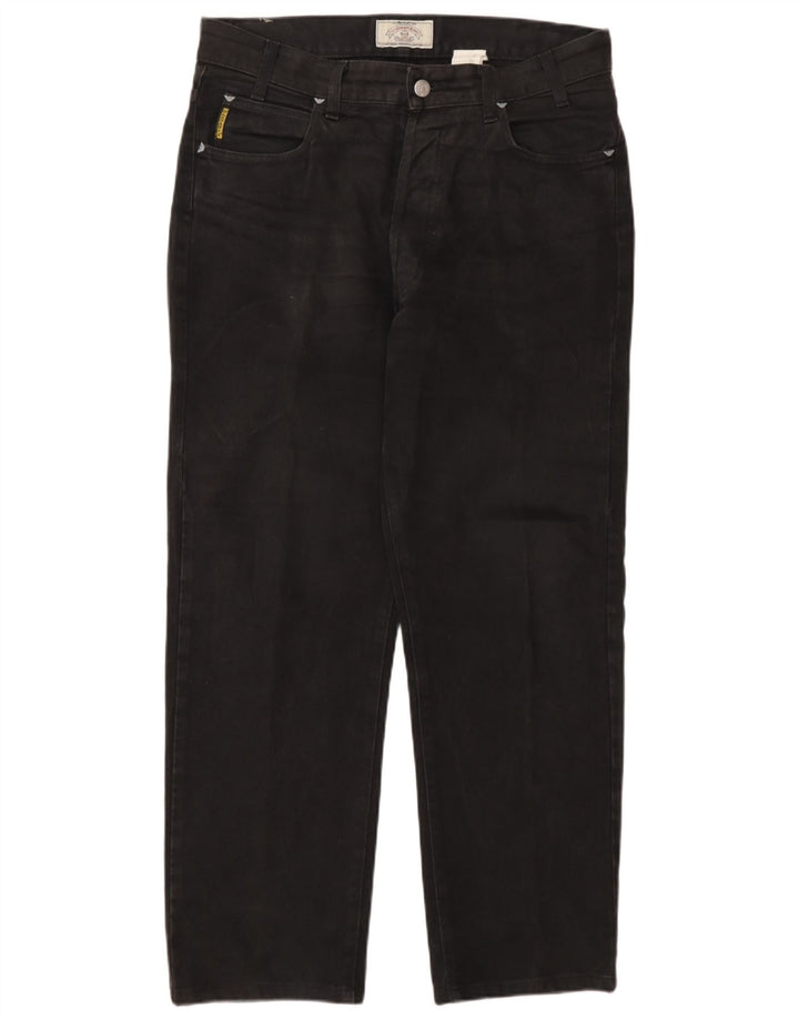 Armani Jeans rectos para hombre W32 L28 Algodón negro