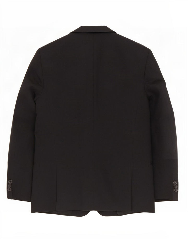 Max Mara Chaqueta Blazer de 1 Botón para Mujer UK 46 Grande Lana Virgen Negra