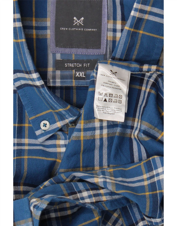 Crew Clothing Camisa elástica para hombre 2XL Algodón a cuadros azul