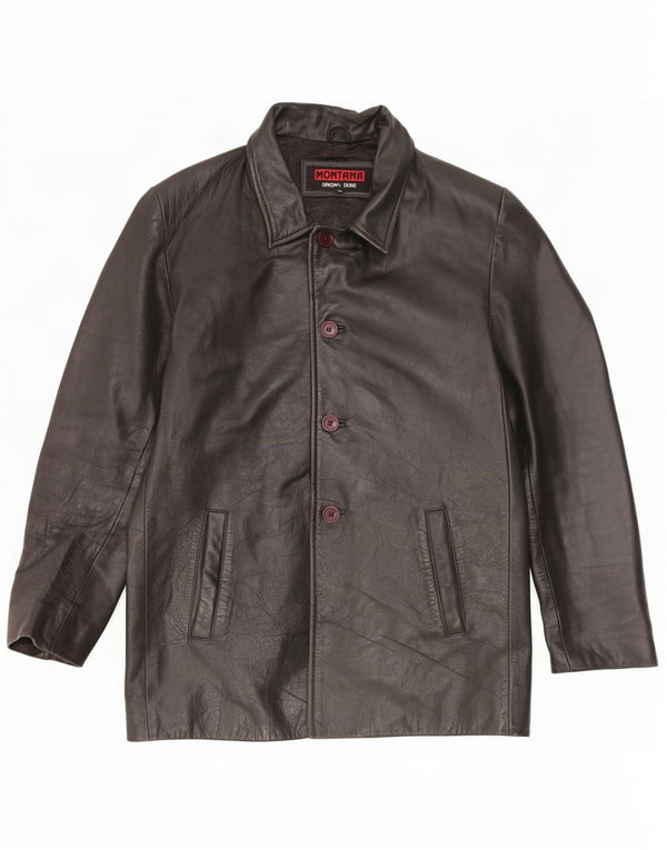 MONTANA Chaqueta de cuero para hombre ES 44 2XL Negro
