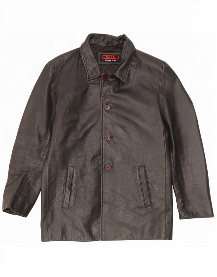 MONTANA Chaqueta de cuero para hombre ES 44 2XL Negro