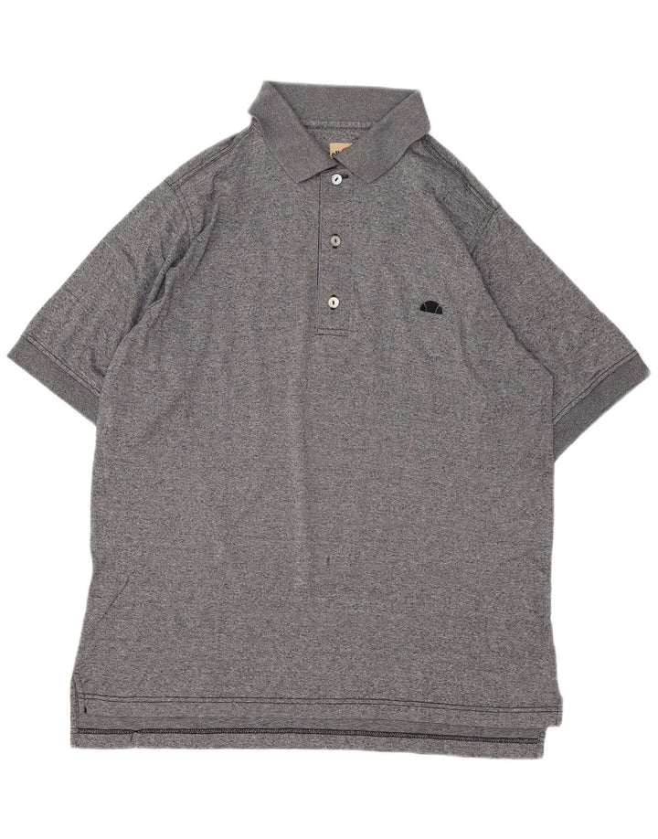 Polo Ellesse para hombre de algodón moteado gris pequeño