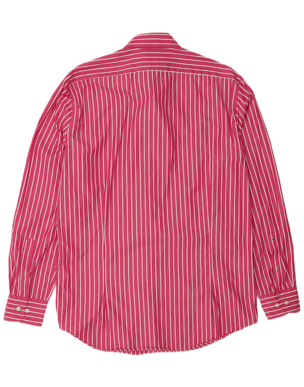 Tommy Hilfiger Camisa ajustada para hombre Talla 42 16 1/2 Algodón a rayas rosa grande