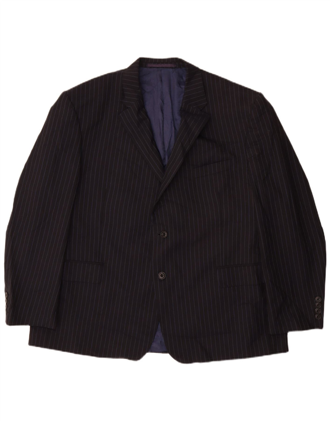 Marks & Spencer Chaqueta tipo blazer de 2 botones para hombre UK 48 4XL Azul marino a rayas