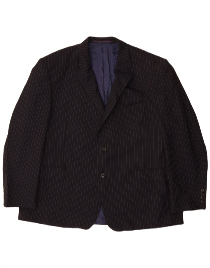 Marks & Spencer Chaqueta tipo blazer de 2 botones para hombre UK 48 4XL Azul marino a rayas