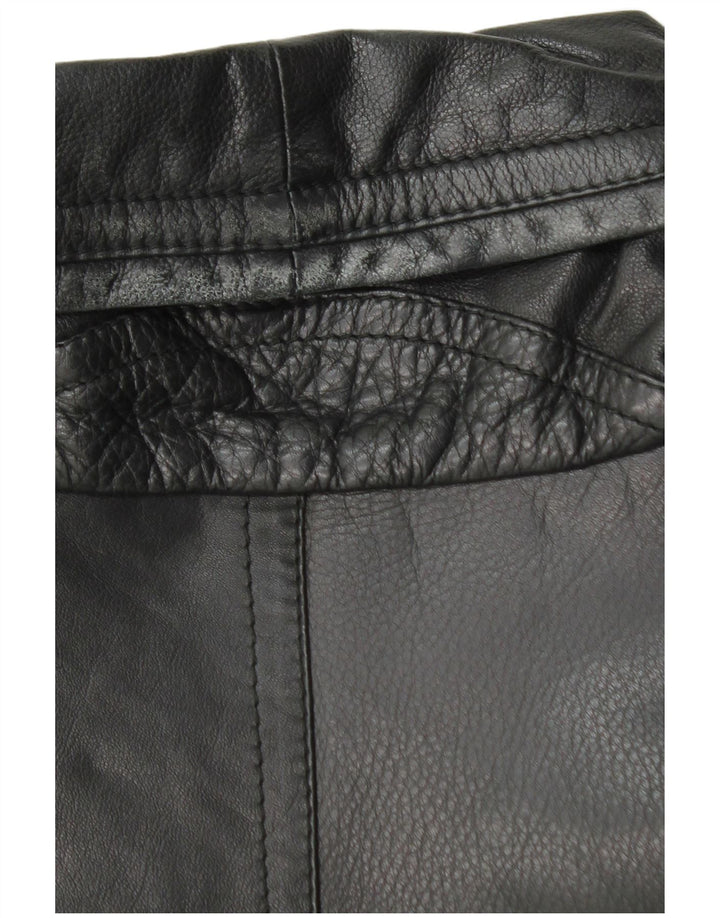 Vittorio Forti Abrigo de cuero para hombre IT 48 Medium Black