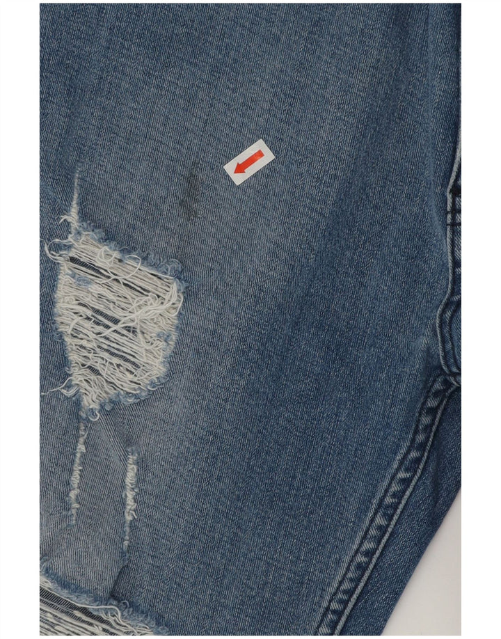 Lee Mens Shorts De Mezclilla Desgastados W32 Algodón Azul Medio