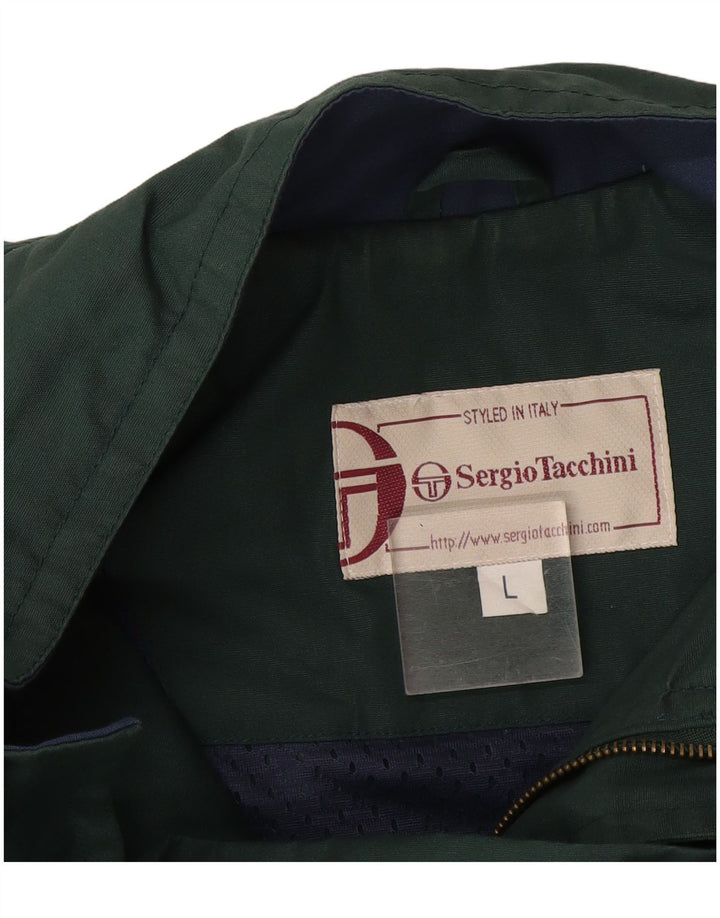 Sergio Tacchini Chaqueta utilitaria para hombre UK 40 Large Green