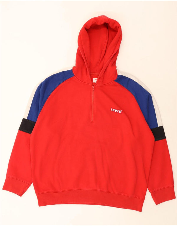 Levi's Jersey con capucha extragrande para mujer UK 40 XL Algodón color block rojo