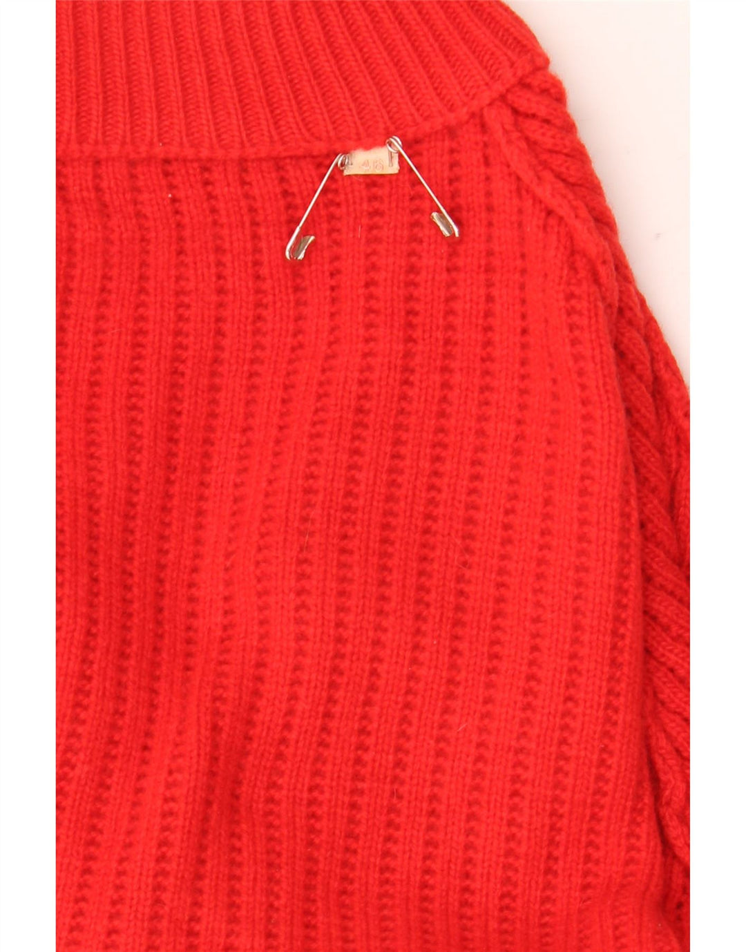 Vintage Hombres Cardigan Suéter Tamaño 46 XL Rojo