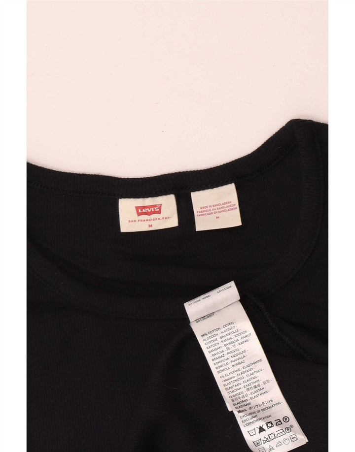 Levi's Camiseta para mujer Top UK 12 Medium Black Cotton