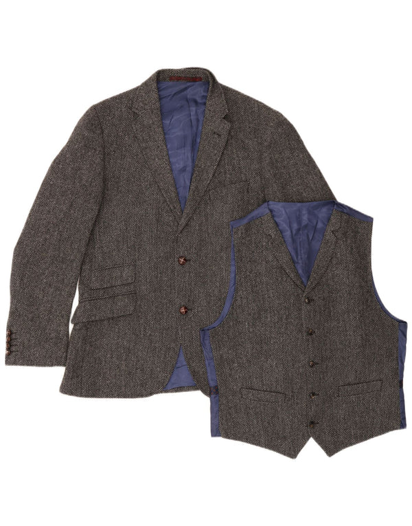 Conjunto de piezas de corte entallado para hombre Marks & Spencer en espiga gris medio