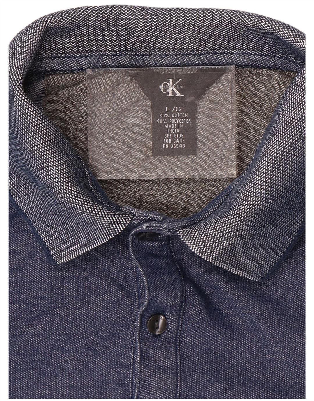 CALVIN KLEIN Polo para hombre grande azul algodón