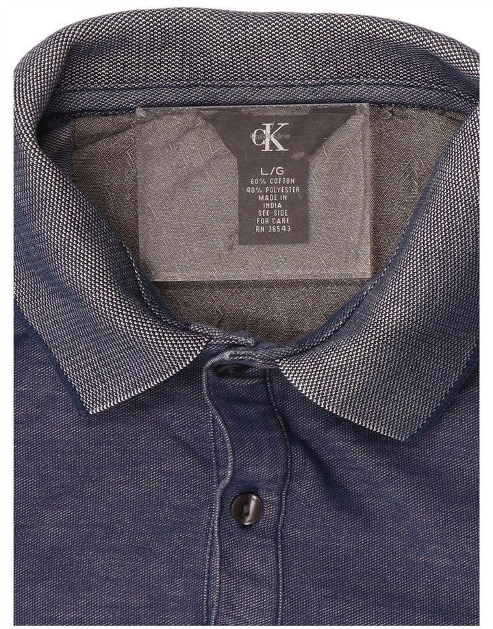 CALVIN KLEIN Polo para hombre grande azul algodón