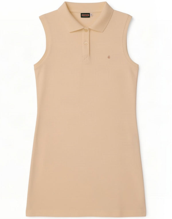 Invicta Womens Sleeveless Polo Dress UK 10 Small White Cotton