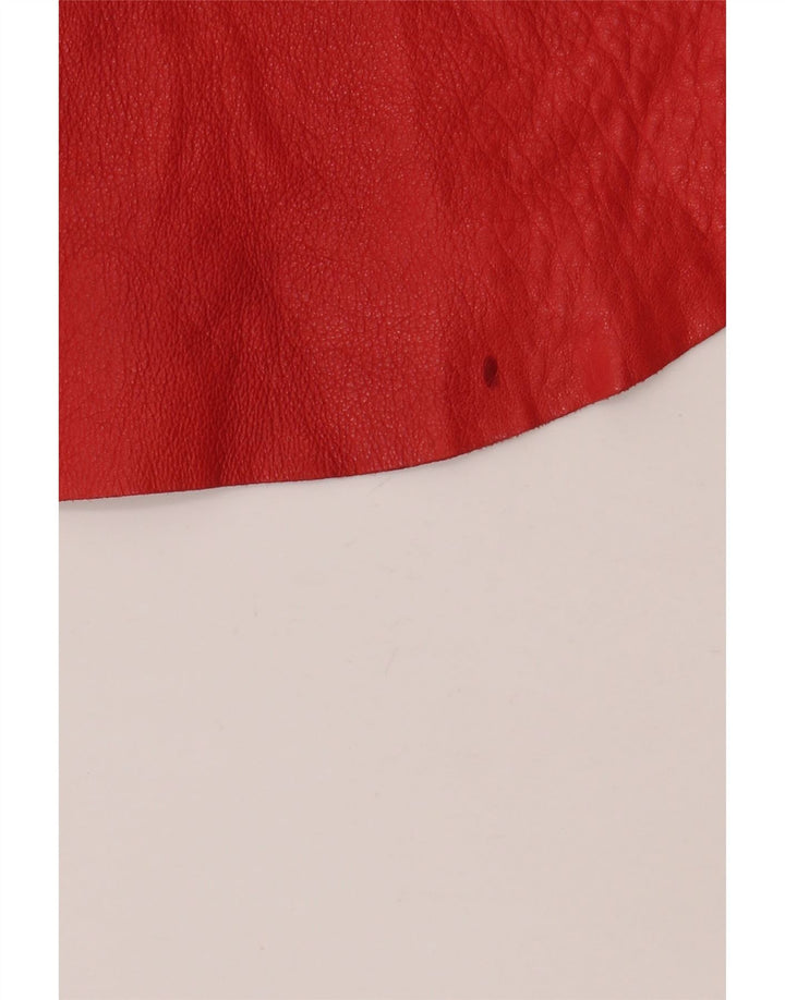 Strenesse Camisa de cuero para mujer UK 12 Mediana Piel de cordero roja