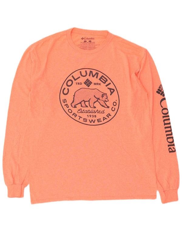 Columbia Top gráfico de manga larga de algodón naranja medio para hombre