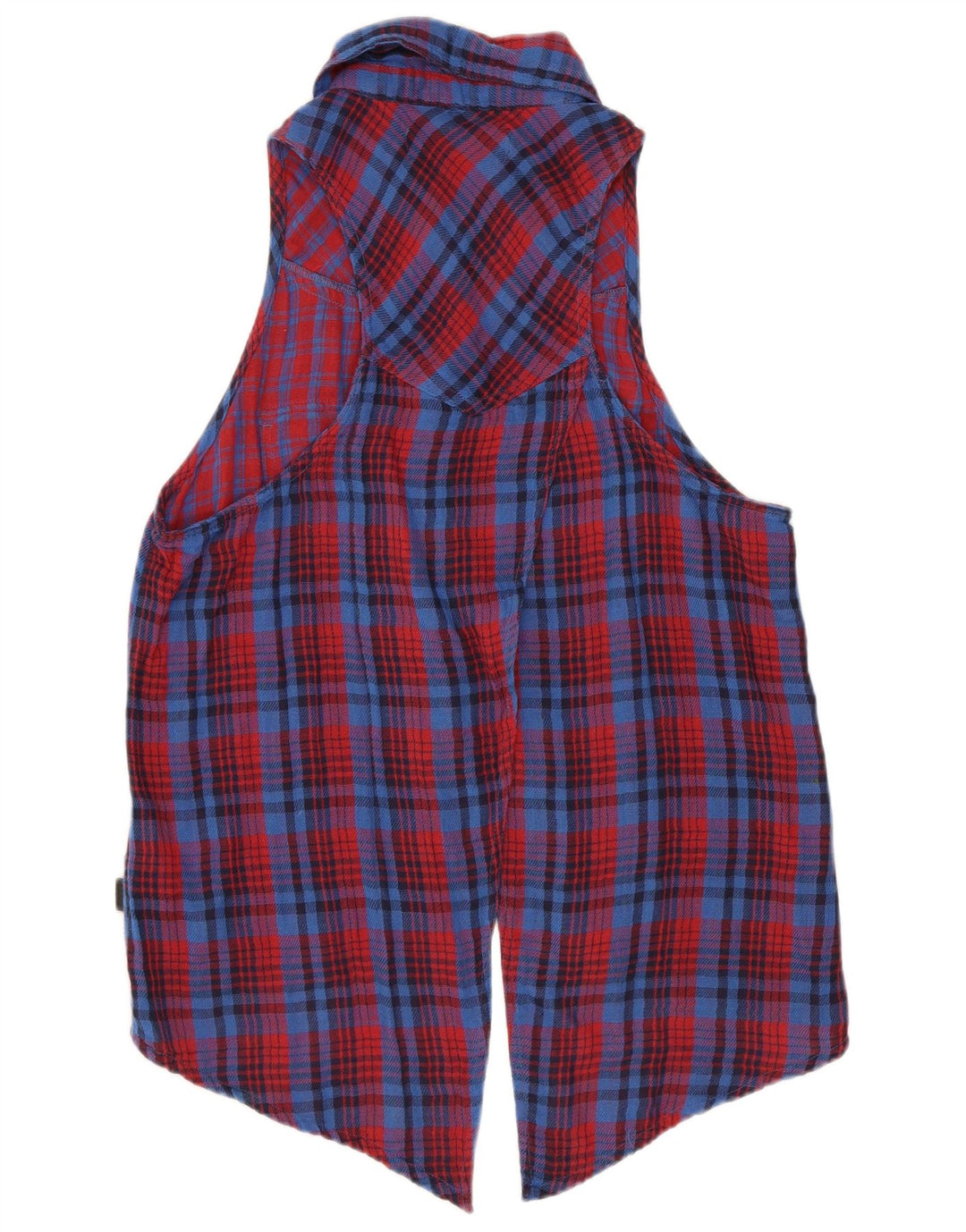 Vans Blusa sin mangas para mujer UK 42 Medium Red Check Cotton