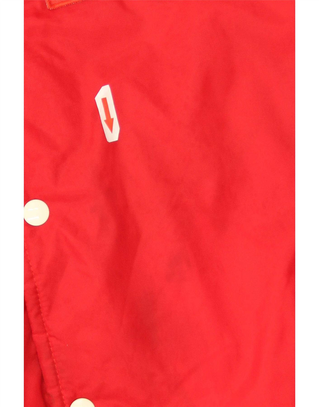 Vintage hombres gráfico Varsity chaqueta Reino Unido 38 medio rojo poliamida