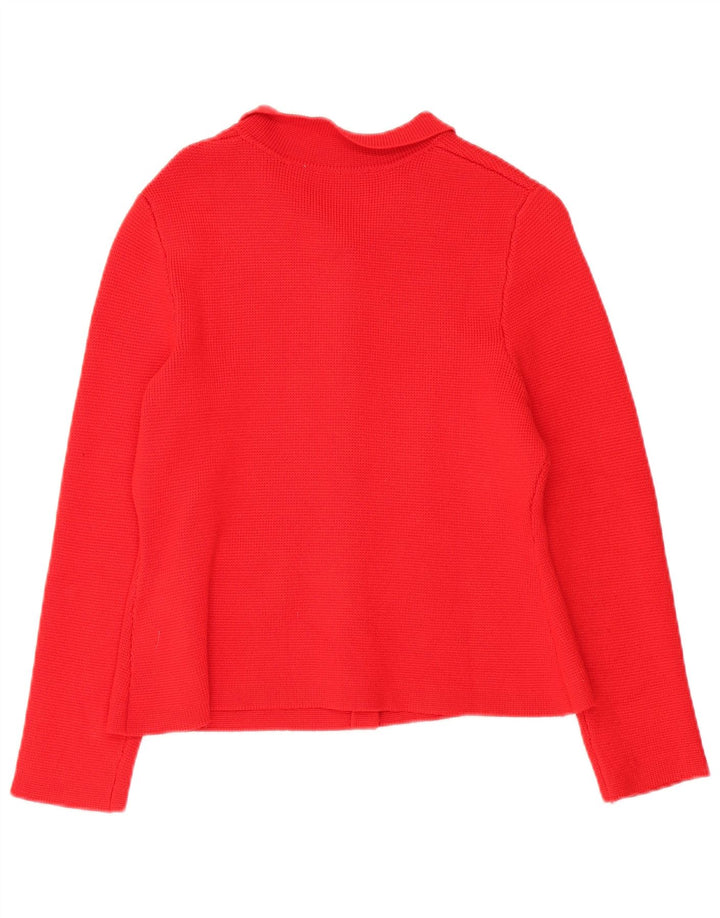 Zara Mujer Cárdigan Suéter UK 44 Medio Viscosa Roja