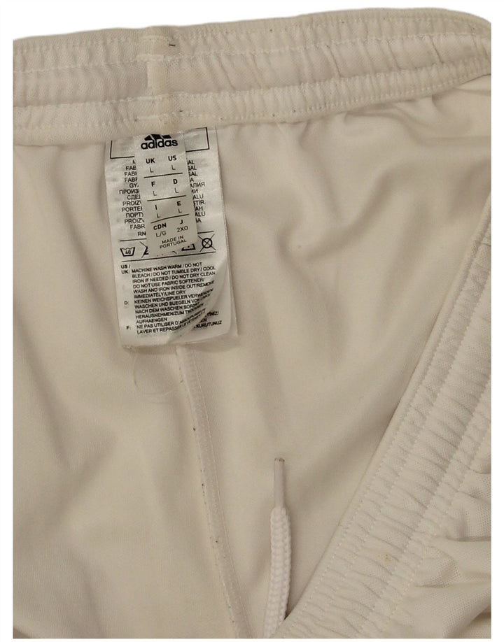 Adidas - Pantalones cortos deportivos Aeroready para hombre, poliéster blanco grande