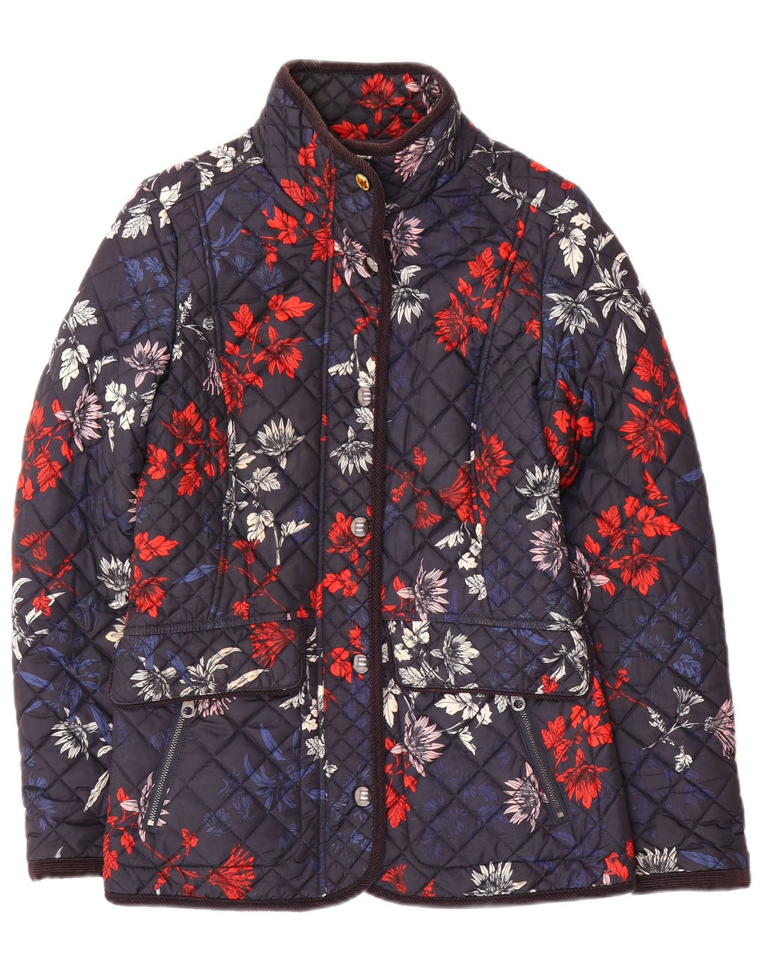 Chaqueta acolchada para mujer Joules UK 8 Small Poliamida floral azul marino