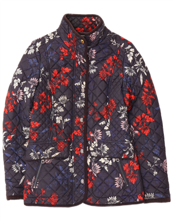 Chaqueta acolchada para mujer Joules UK 8 Small Poliamida floral azul marino