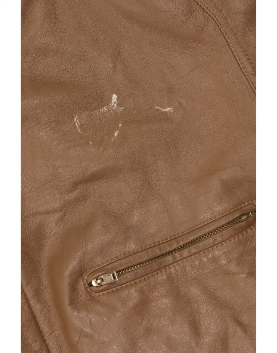 Chaqueta de cuero vintage para hombre IT 50 cuero marrón grande