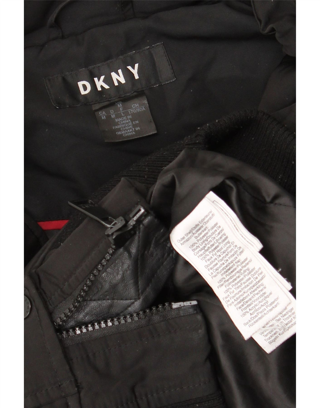 Dkny Chaqueta Bomber para Mujer UK 40 Mediana Poliéster Negro