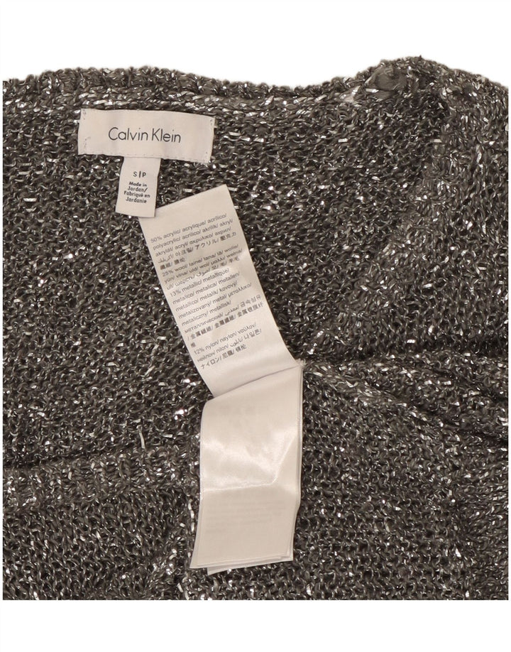 Calvin Klein - Jersey para mujer con cuello barco, talla 10, color gris moderno