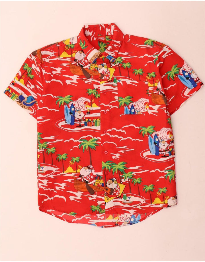 Lowes Camisa de manga corta con estampado abstracto para niños 11-12 años Rojo hawaiano