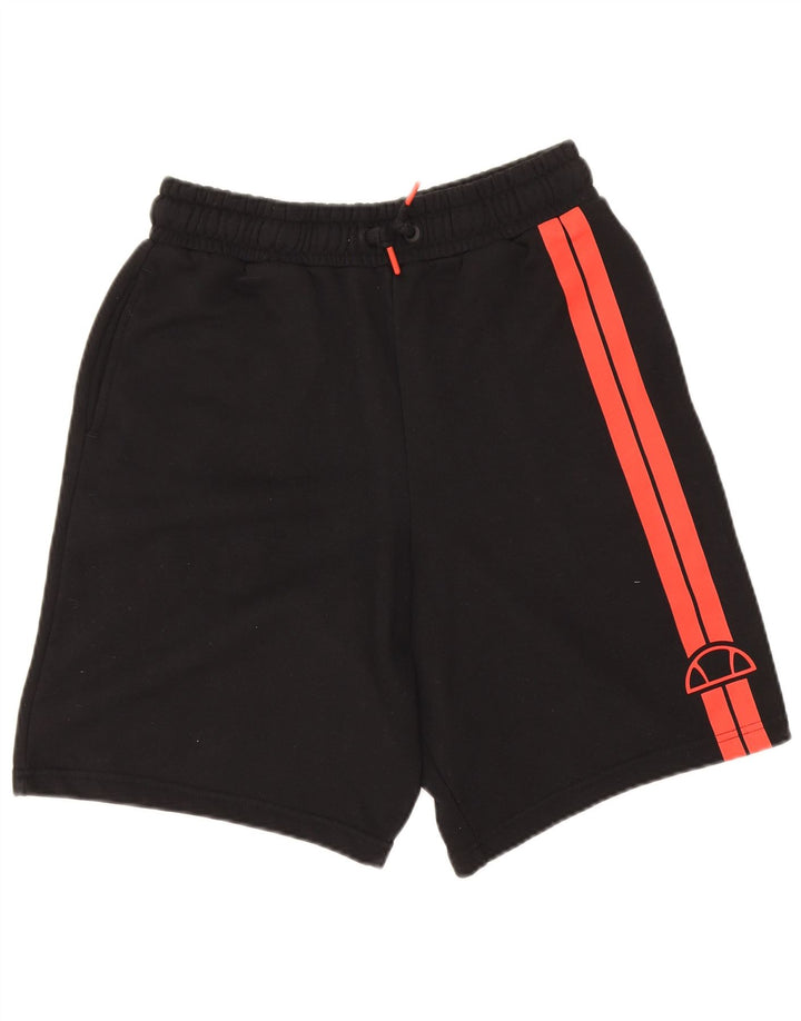 Ellesse Pantalones cortos deportivos para hombre pequeños de algodón a rayas negras