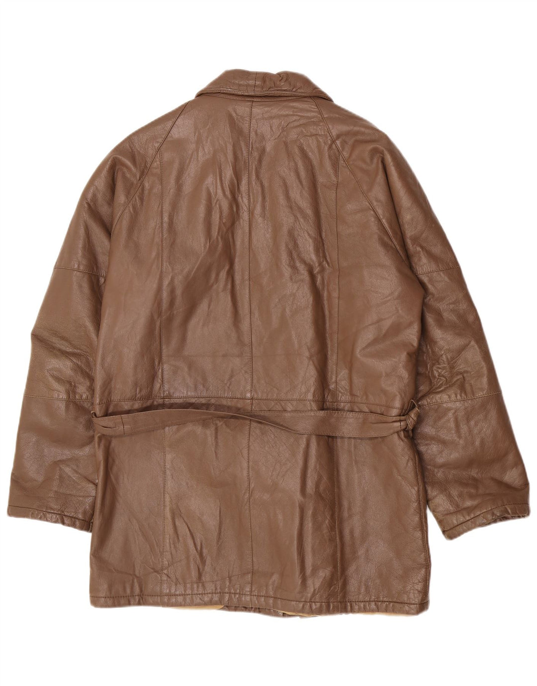 Vintage hombres clásico ajuste chaqueta de cuero Reino Unido 40 marrón grande